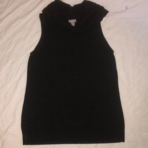 Chico’s Cowl Neck Sleeveless Black Sweater Size L